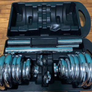 Pair of 10kg chrome dumbbell
